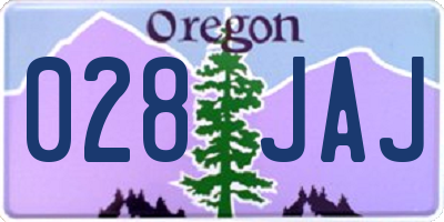 OR license plate 028JAJ