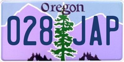 OR license plate 028JAP
