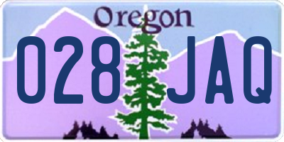 OR license plate 028JAQ