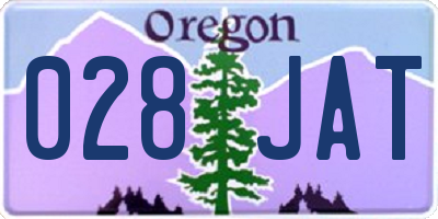 OR license plate 028JAT