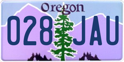 OR license plate 028JAU
