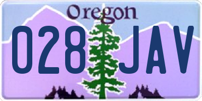 OR license plate 028JAV