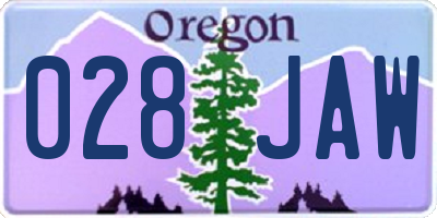 OR license plate 028JAW