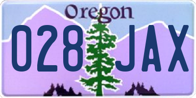 OR license plate 028JAX