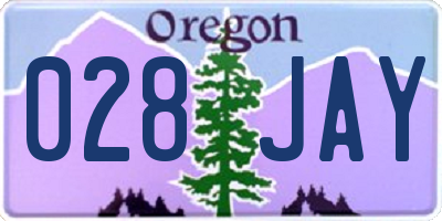 OR license plate 028JAY