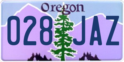 OR license plate 028JAZ