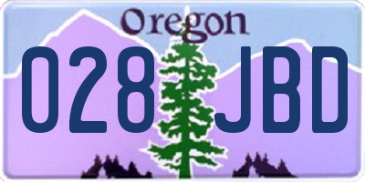 OR license plate 028JBD
