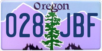OR license plate 028JBF