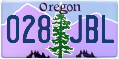 OR license plate 028JBL