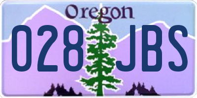 OR license plate 028JBS