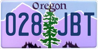 OR license plate 028JBT