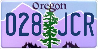 OR license plate 028JCR