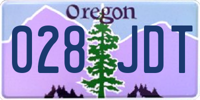 OR license plate 028JDT