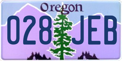 OR license plate 028JEB