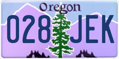 OR license plate 028JEK