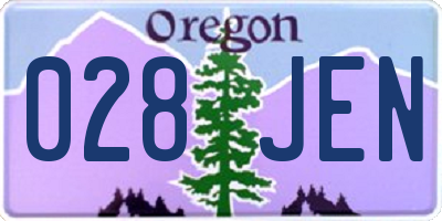 OR license plate 028JEN
