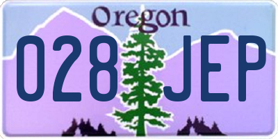 OR license plate 028JEP