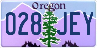 OR license plate 028JEY