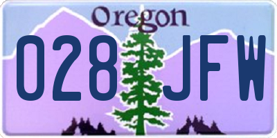 OR license plate 028JFW