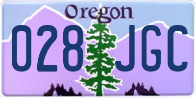 OR license plate 028JGC