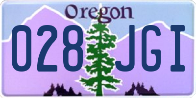 OR license plate 028JGI