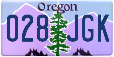 OR license plate 028JGK