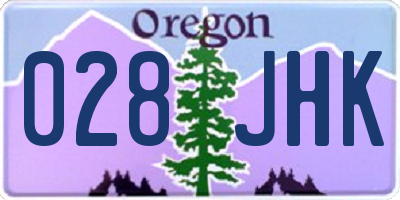 OR license plate 028JHK