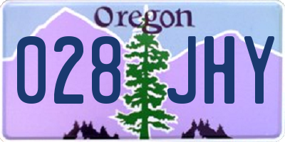 OR license plate 028JHY