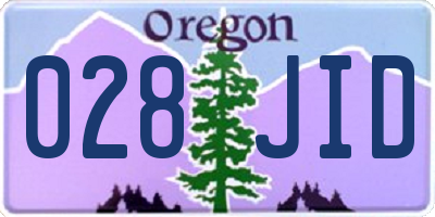 OR license plate 028JID