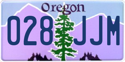 OR license plate 028JJM