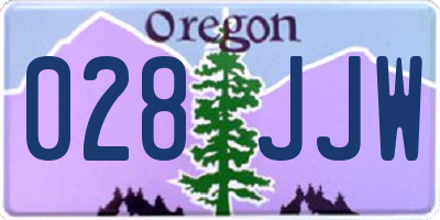 OR license plate 028JJW
