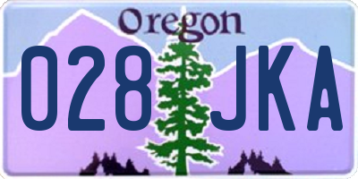 OR license plate 028JKA