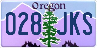 OR license plate 028JKS