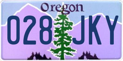 OR license plate 028JKY