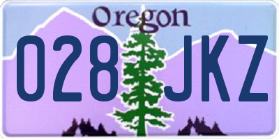 OR license plate 028JKZ