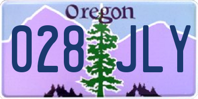 OR license plate 028JLY