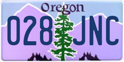 OR license plate 028JNC