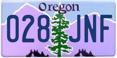 OR license plate 028JNF