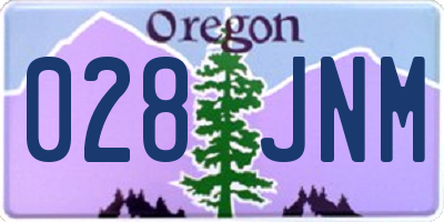 OR license plate 028JNM