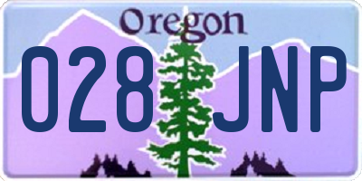 OR license plate 028JNP