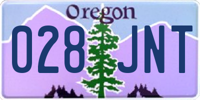 OR license plate 028JNT