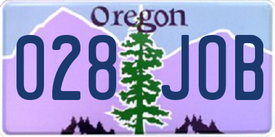 OR license plate 028JOB