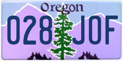 OR license plate 028JOF