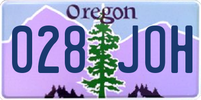 OR license plate 028JOH