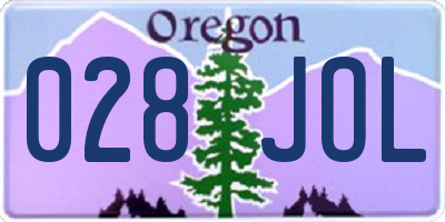 OR license plate 028JOL