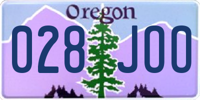 OR license plate 028JOO