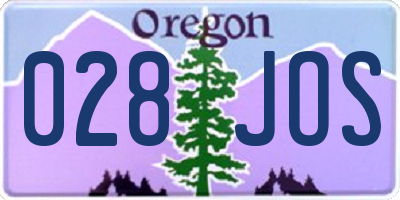 OR license plate 028JOS