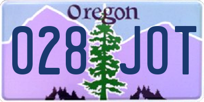 OR license plate 028JOT