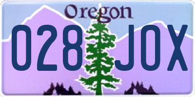 OR license plate 028JOX