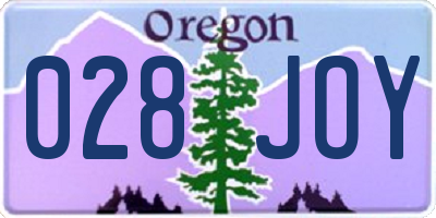 OR license plate 028JOY